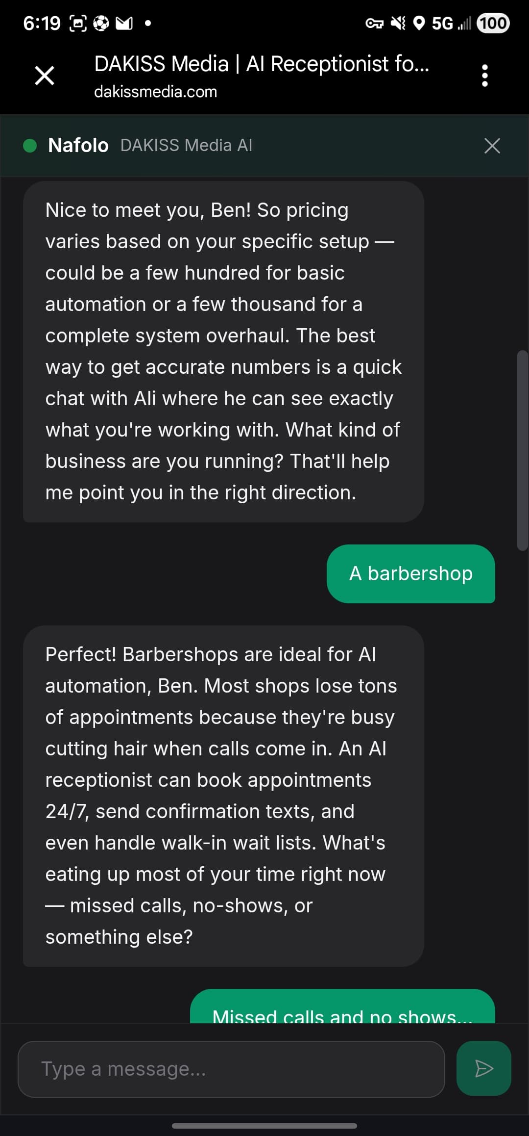 DAKISS AI assistant: Knows the customer's industry cold