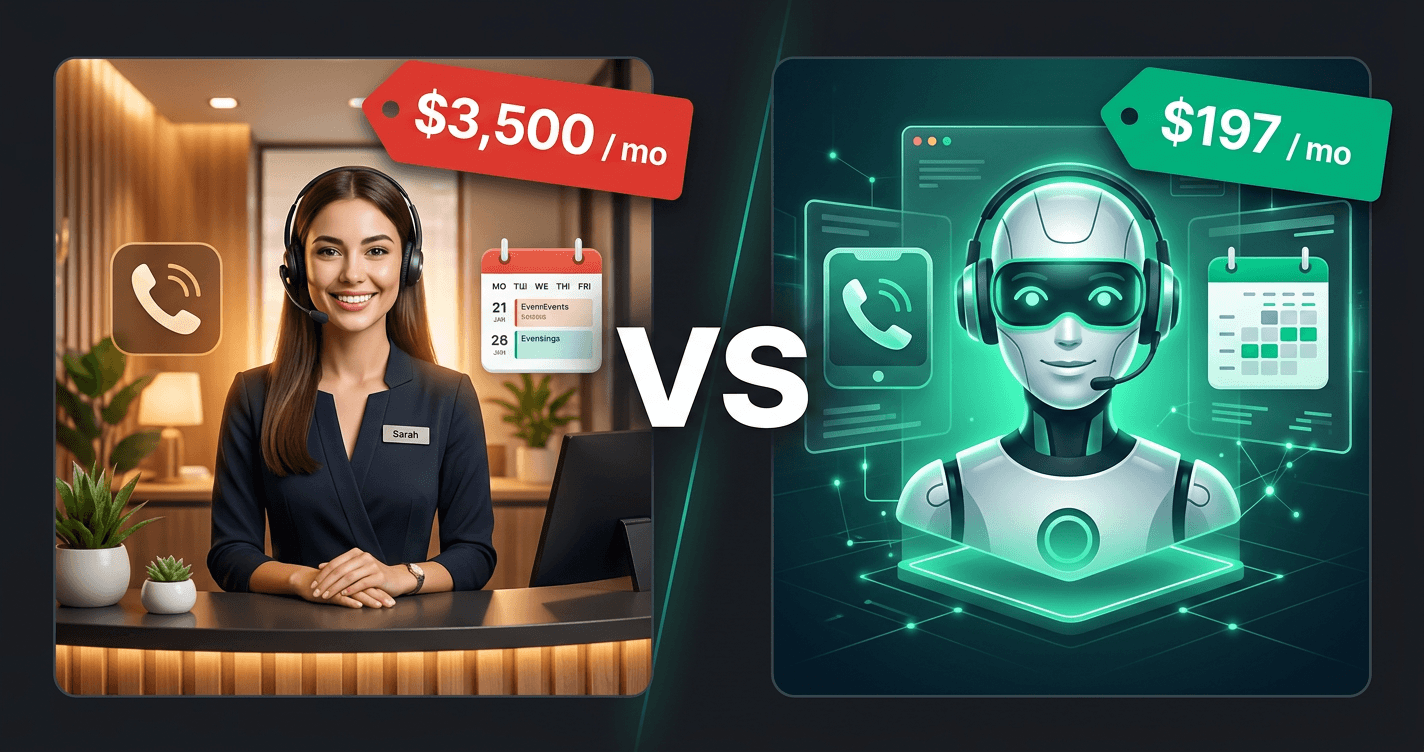 AI receptionist vs human receptionist: real cost comparison (2026)